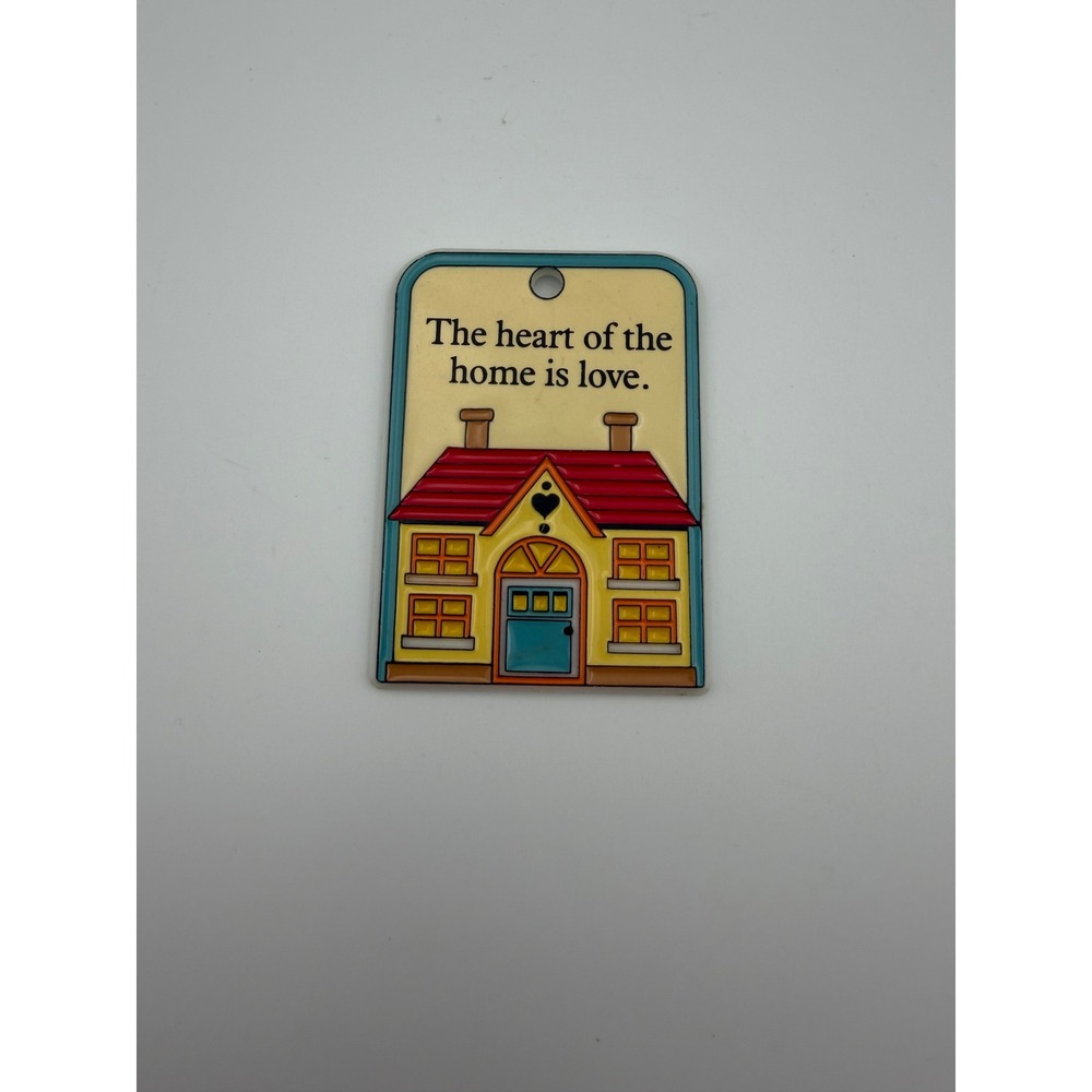 Vintage Contenova The Heart of the Home is Love House Magnet Yellow Red Blue